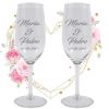 Copas de champagne nombre y fecha para boda