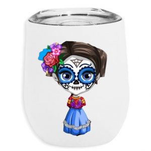 Vaso térmico Frida de 355 ml color blanco y plata