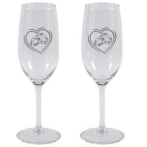 Copas de champagne corazones para boda