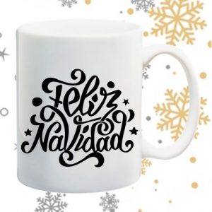 Taza de cerámica blanca de 325ml navidad