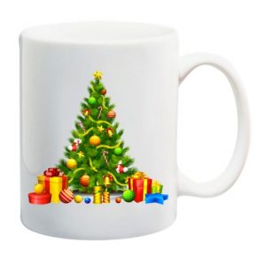 Taza de cerámica blanca de 325ml navidad