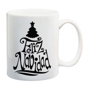 Taza de cerámica blanca de 325ml navidad