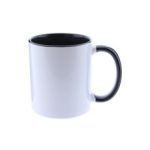 Taza cerámica negra bicolor para sublimar