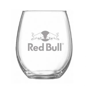 Vaso oval de cristal Redbull grabado