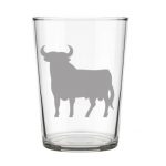 Vaso de sidra con imagen de toro