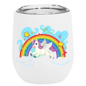 Vaso térmico unicornio arcoíris blanco de 355 ml