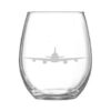 Vaso oval de cristal silueta de avión