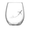 Vaso oval de cristal avión