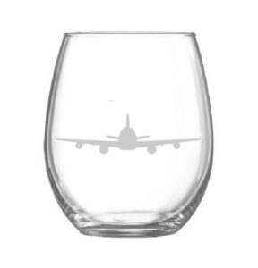 Vaso oval de cristal silueta de avión