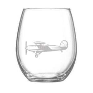 Vaso oval de cristal avioneta