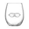 Vaso oval de cristal gafas piloto