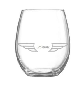 Vaso oval de cristal nombre piloto